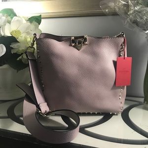 Valentino Rockstud Small Crossbody Bag (Poudre)
